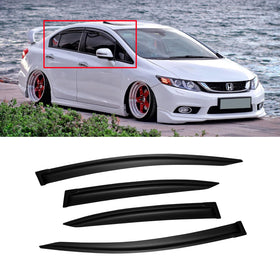 CMVT Auto lifestyle shot of parked Civic with visors adding subtle tinted accent