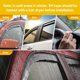 CMVT Auto van parked in rain with visors installed showing ventilation benefit