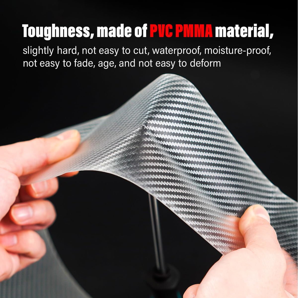 CNCLOL being applied to a bike frame showing easy adhesion and conformity