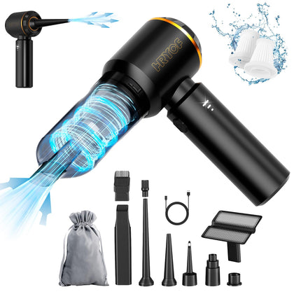 CNMSGM handheld vacuum front view showing compact design and strong suction benefit