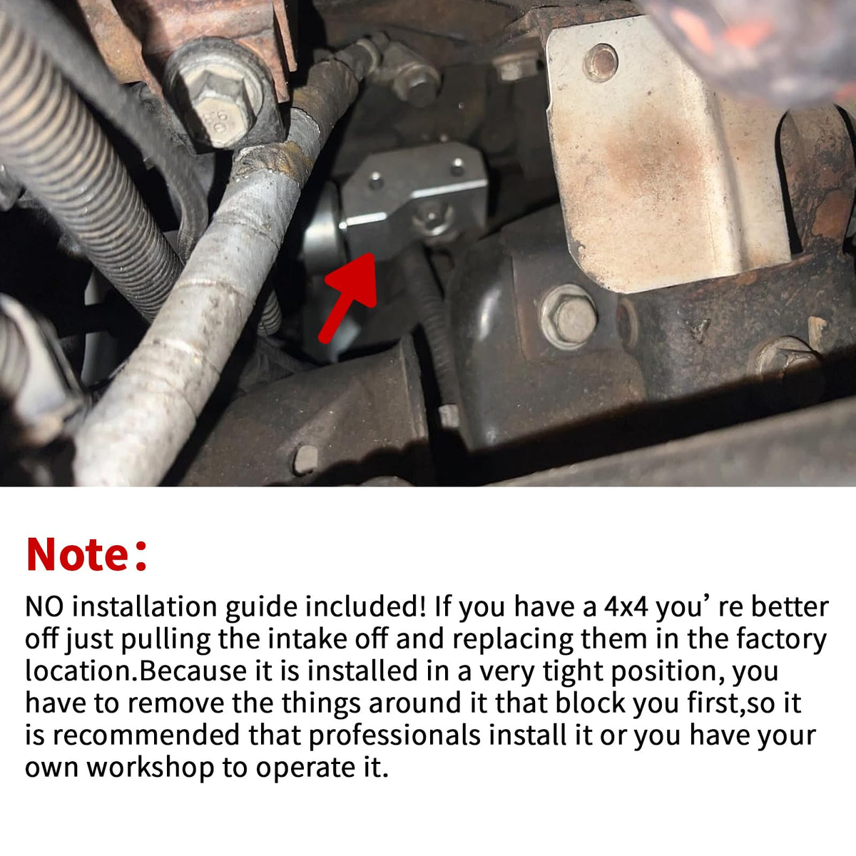 CNRAQR bracket mounted on engine block edge for easier service access
