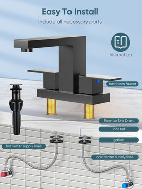 Cobbe pop-up drain and hardware included for complete, fast installation benefit