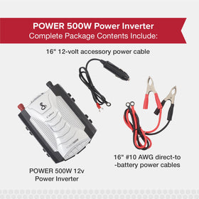 COBRA inverter installed in a car powering a laptop and small TV for travel convenience