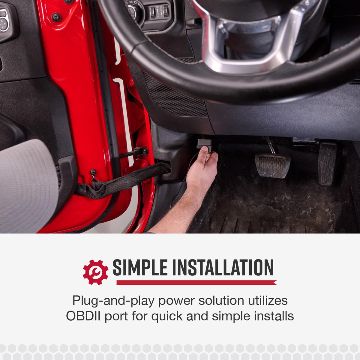 COBRA cable tucked behind trim illustrating clutter-free cabin benefit