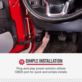 COBRA cable tucked behind trim illustrating clutter-free cabin benefit