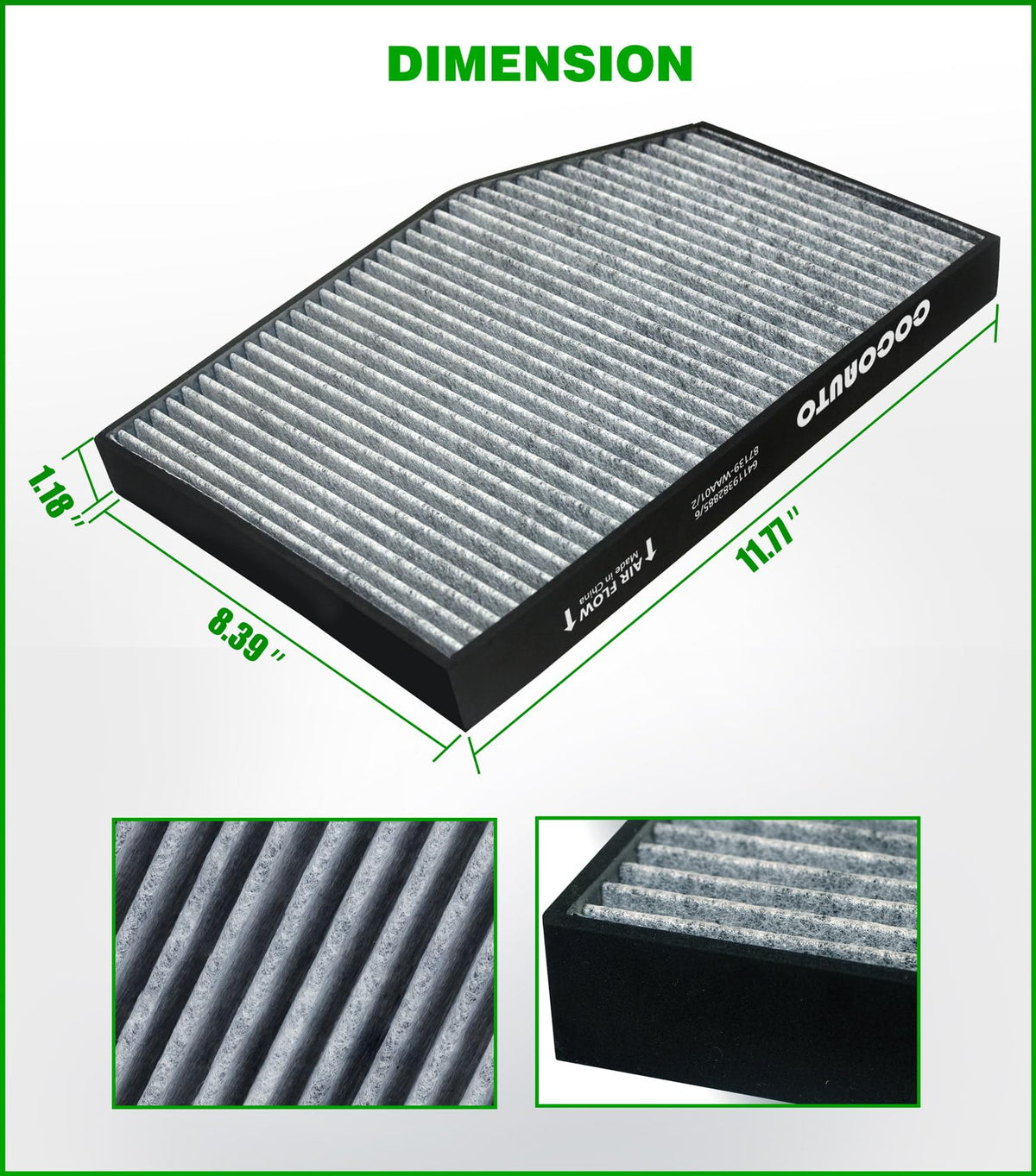 COCOAUTO cabin filter with basic tools laid out highlighting fast-change benefit