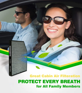 COCOAUTO cabin filter label with part numbers ensuring correct-match benefit