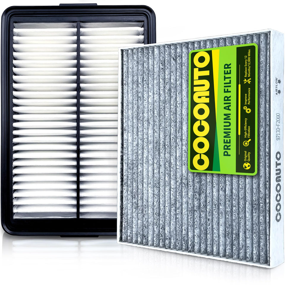 COCOAUTO front packaging showing both cabin and engine filters improving maintenance convenience