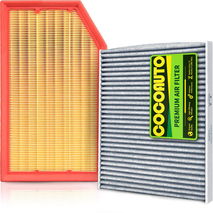 COCOAUTO front packaging showing both engine and cabin filters and easy kit benefit
