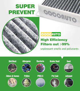 COCOAUTO engine filter close texture highlighting high-flow media and durability