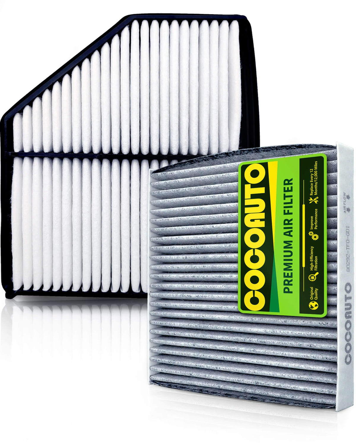 COCOAUTO engine filter front view showing fit and protection benefit
