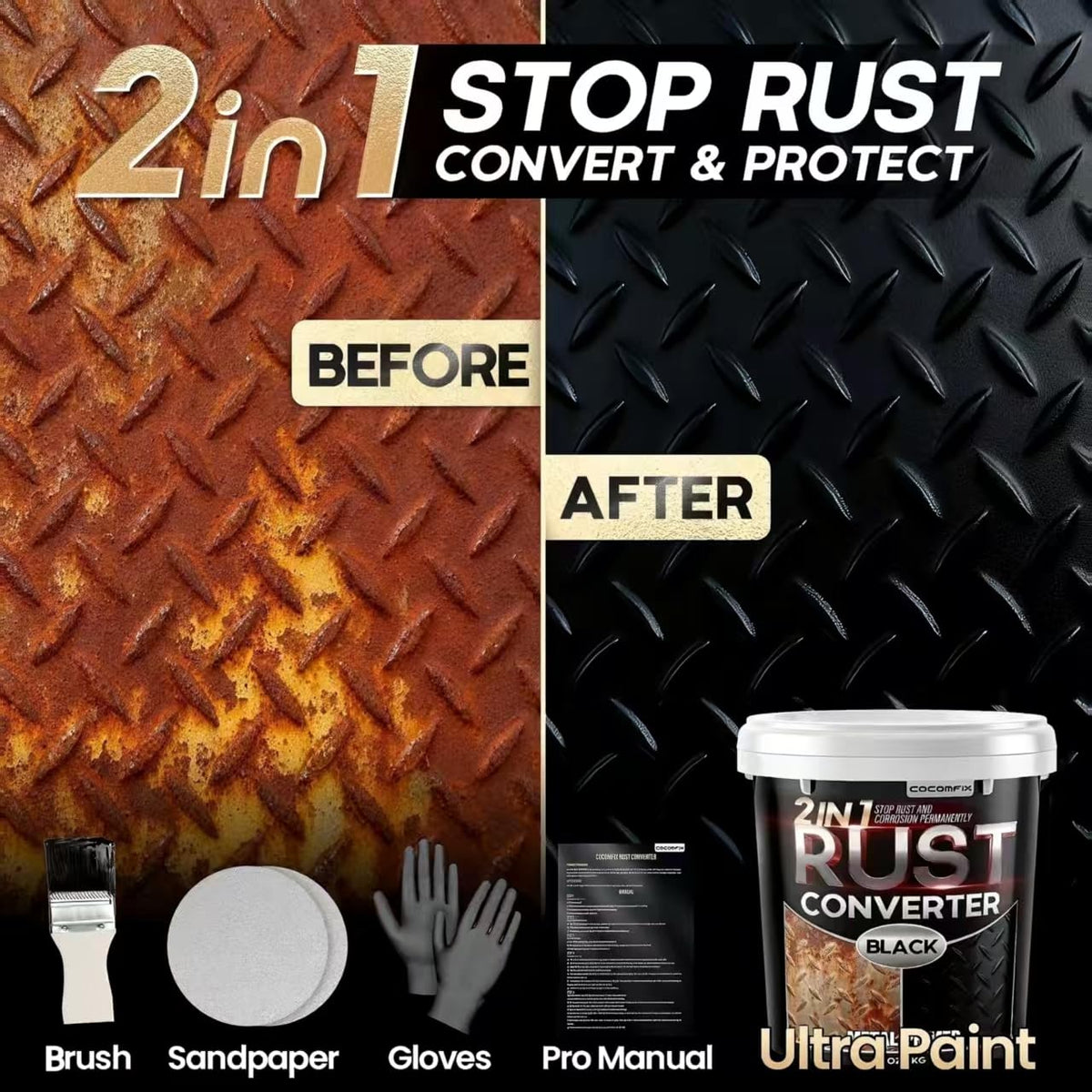 cocomfix close-up of cured black coating texture for protection