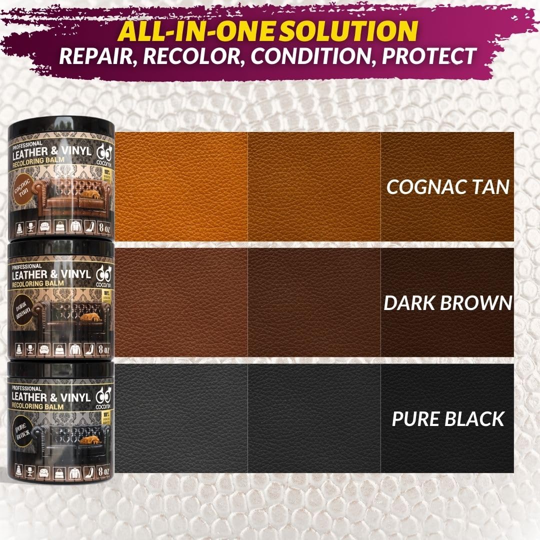 COCONIX before and after sofa split showing dramatic color renewal