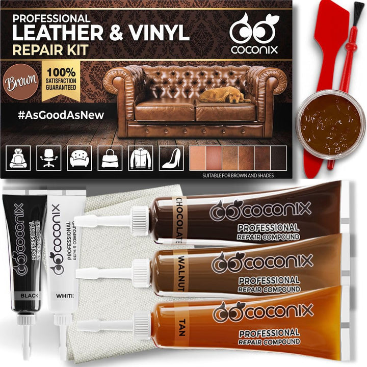 COCONIX kit front packaging showing full repair set and brown shades benefit