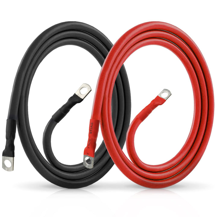 Cocros front packaging showing red and black 2 AWG cables, clear identification and benefit