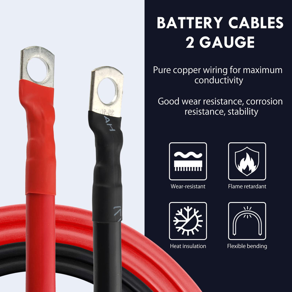 Cocros cables next to ruler showing 36-inch length for proper sizing and routing