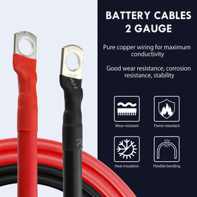 Cocros cables next to ruler showing 36-inch length for proper sizing and routing