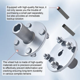 COEFEPIY side profile highlighting 2-3/4" hub length and step-down dimensions