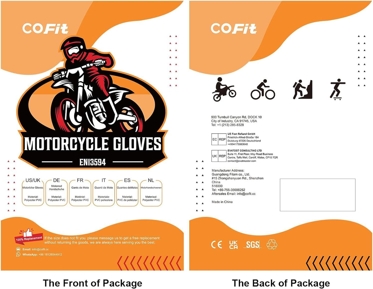COFIT gloves worn by rider on motorcycle showing real-world use