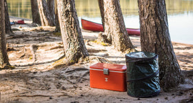 Coghlan's zippered lid closeup highlights seal that keeps bugs out and controls odors