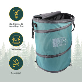 Coghlan's zippered lid pocket visible for storing spare bags and tools