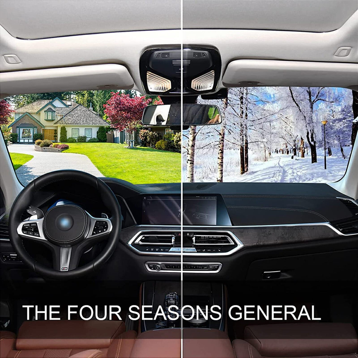 Coikll sunshade in parked lifestyle scene showing shade use and heat reduction benefit