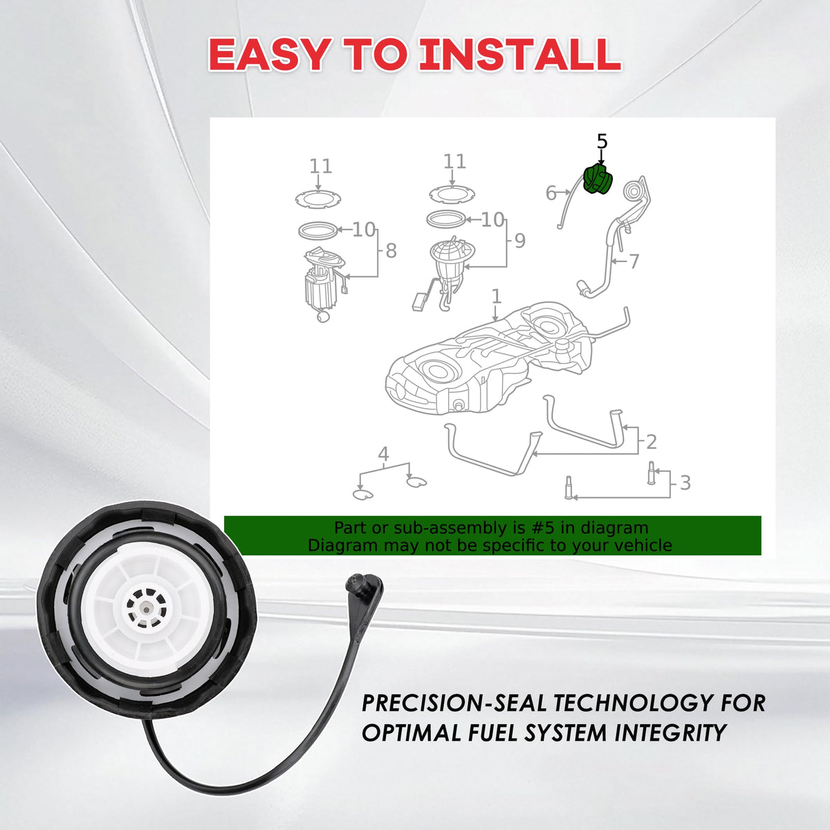 Coimoviol installed on a Jeep Wrangler filler neck illustrating easy DIY installation benefit