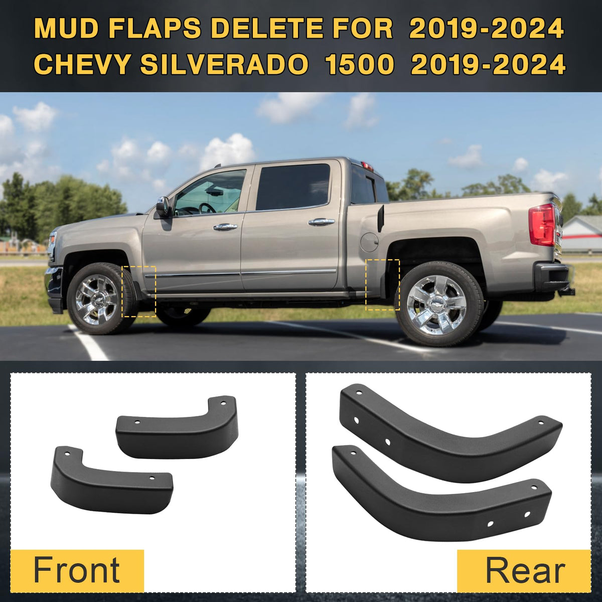 Coldairsoap side profile installed on Silverado for sleeker wheelwell appearance