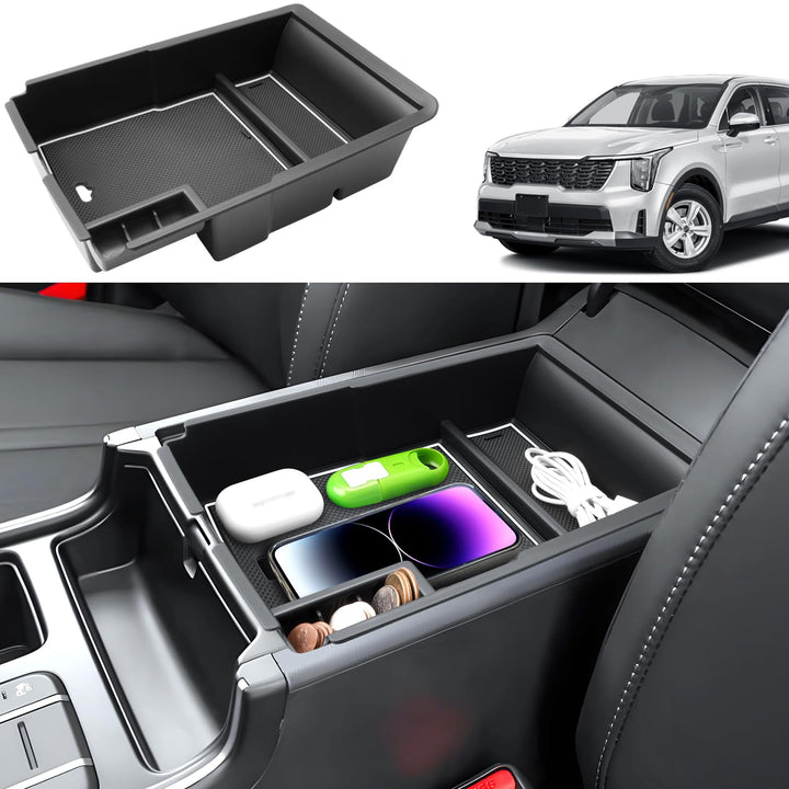 Coleya organizer front view shows clean fit and organized space benefit
