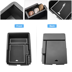 Coleya installed in Sorento armrest with lid open for no-tools fit benefit