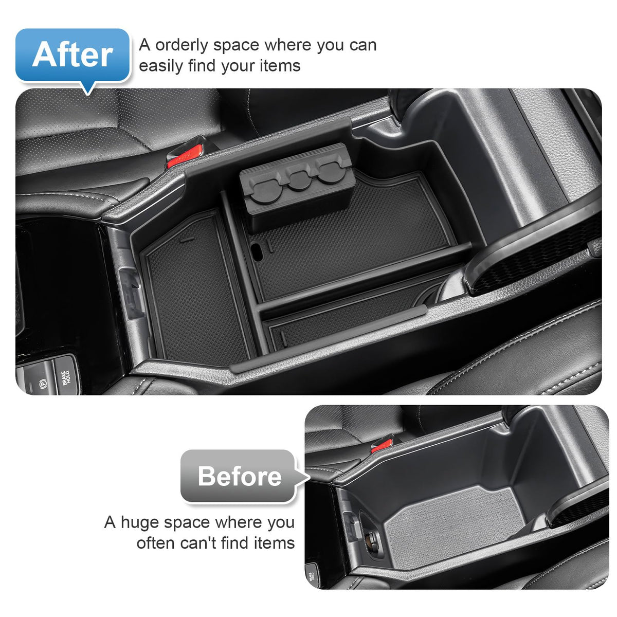 Coleya lifestyle car interior shot showing tidy center console and easy reach