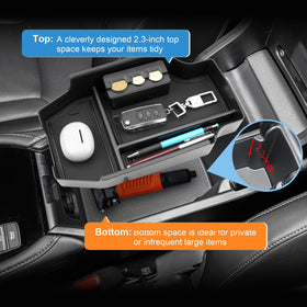 Coleya lower compartment view holding cables and wallet for efficient storage