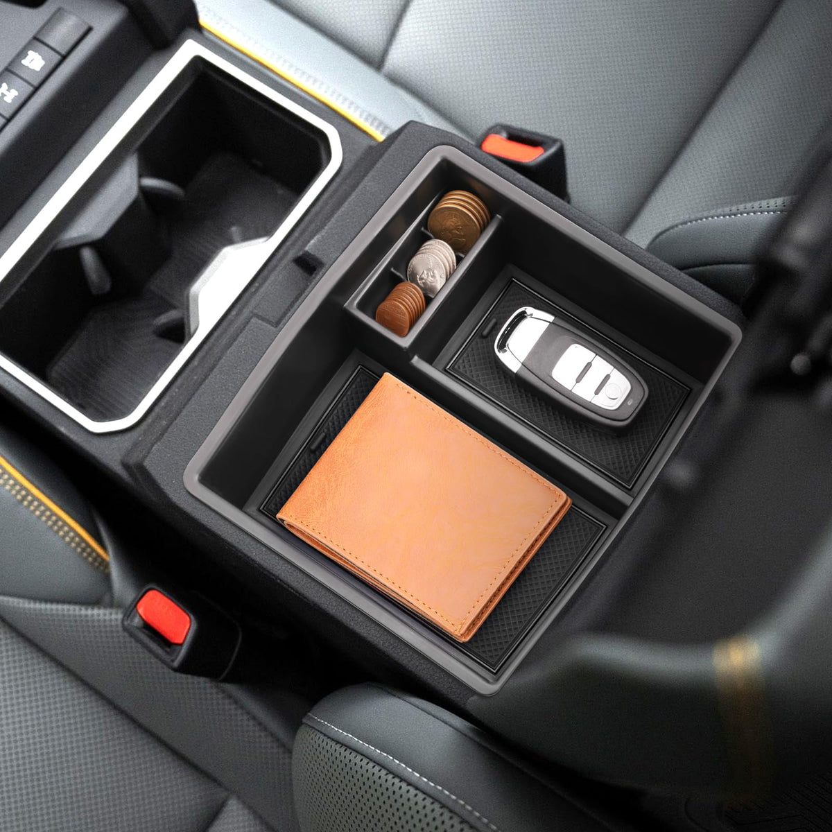 Coleya in use with phone and keys for quick access benefit