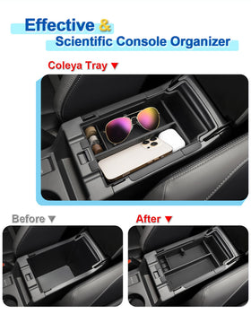 Coleya filled with phone keys sunglasses demonstrating organized convenience