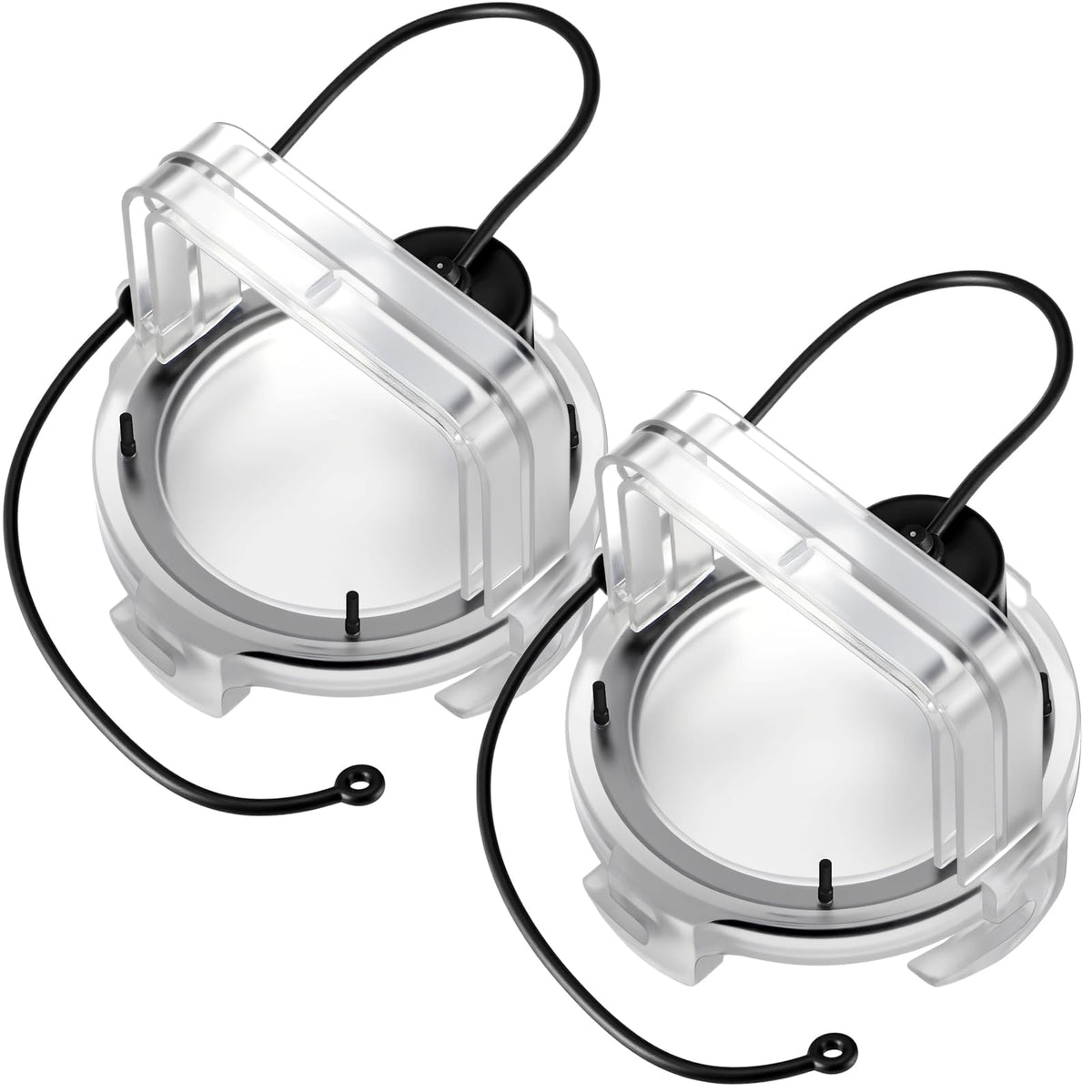 Colingmill front view clear RV cap showing sealed fit and leak prevention