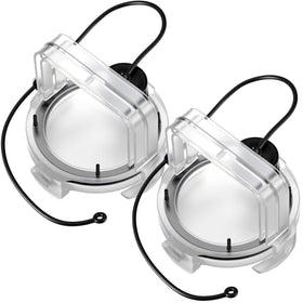 Colingmill front view clear RV cap showing sealed fit and leak prevention