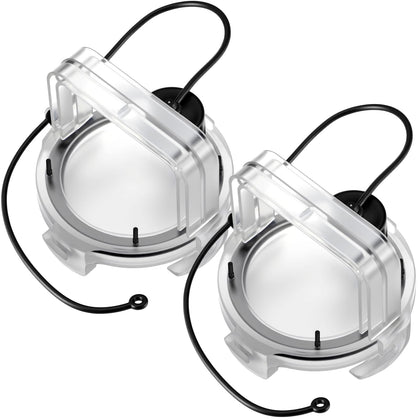 Colingmill front view clear RV cap showing sealed fit and leak prevention