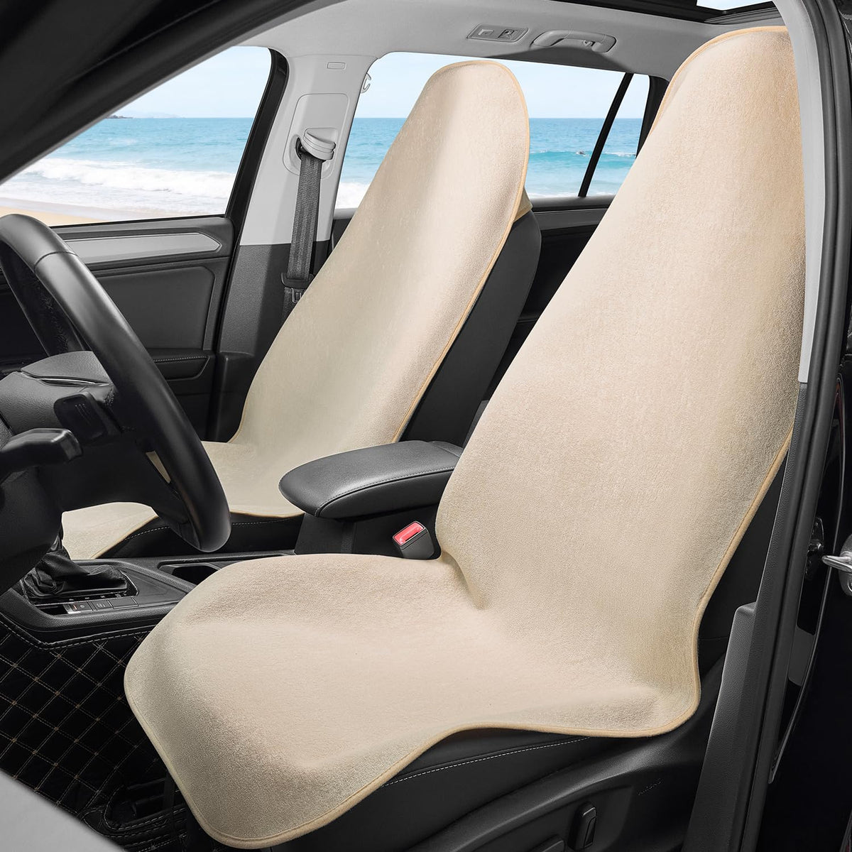 COLINOO front-installed beige seat cover protecting upholstery