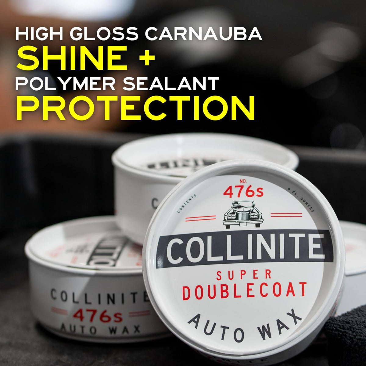 Collinite 9 fl oz jar held by hands showing portable size and convenient use