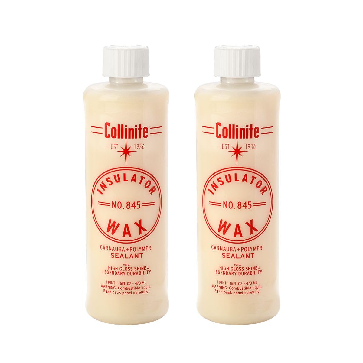 Collinite No. 845 front label showing product identity and volume benefit