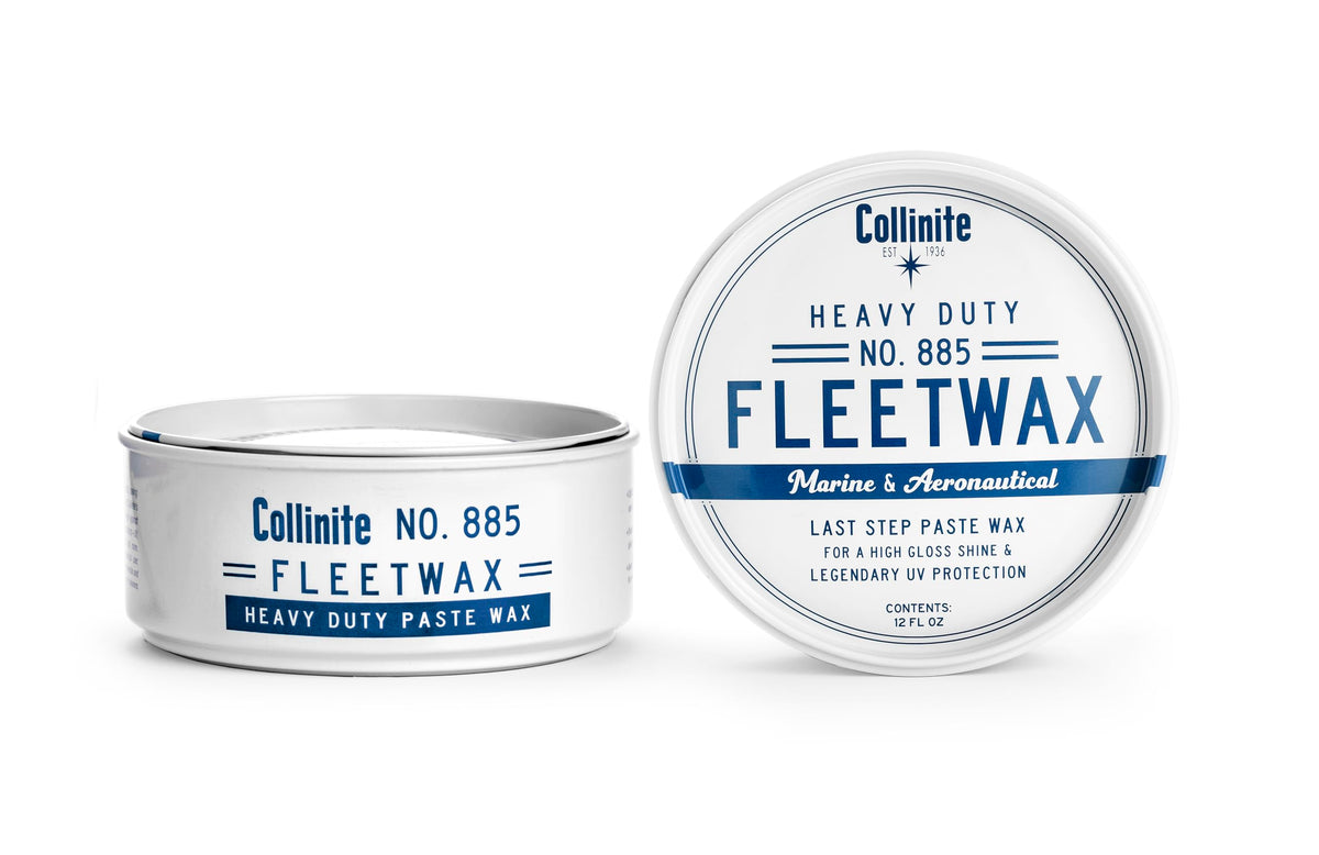 COLLINITE 885 on a boat deck showing glossy finish and UV protection benefit