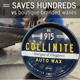 Collinite 915 being applied to car panel showing easy spread and quick buff benefit