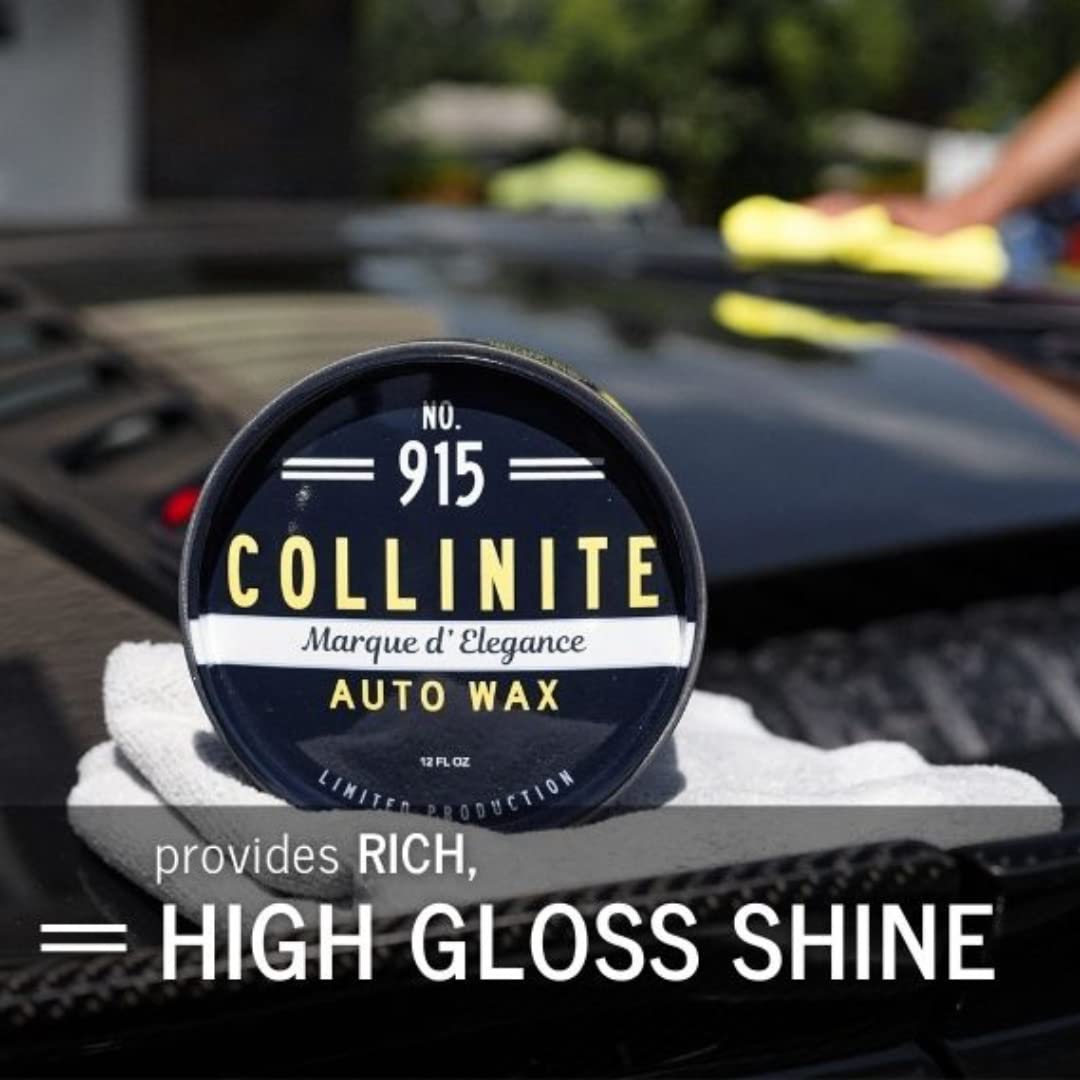 Collinite 915 finished car surface in sunlight showing deep gloss and showroom shine benefit