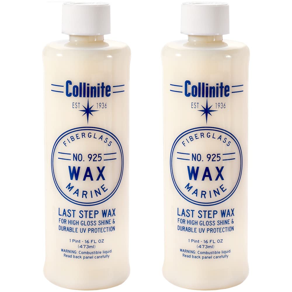 Collinite 925 front view of two-pack bottles showing durable marine wax