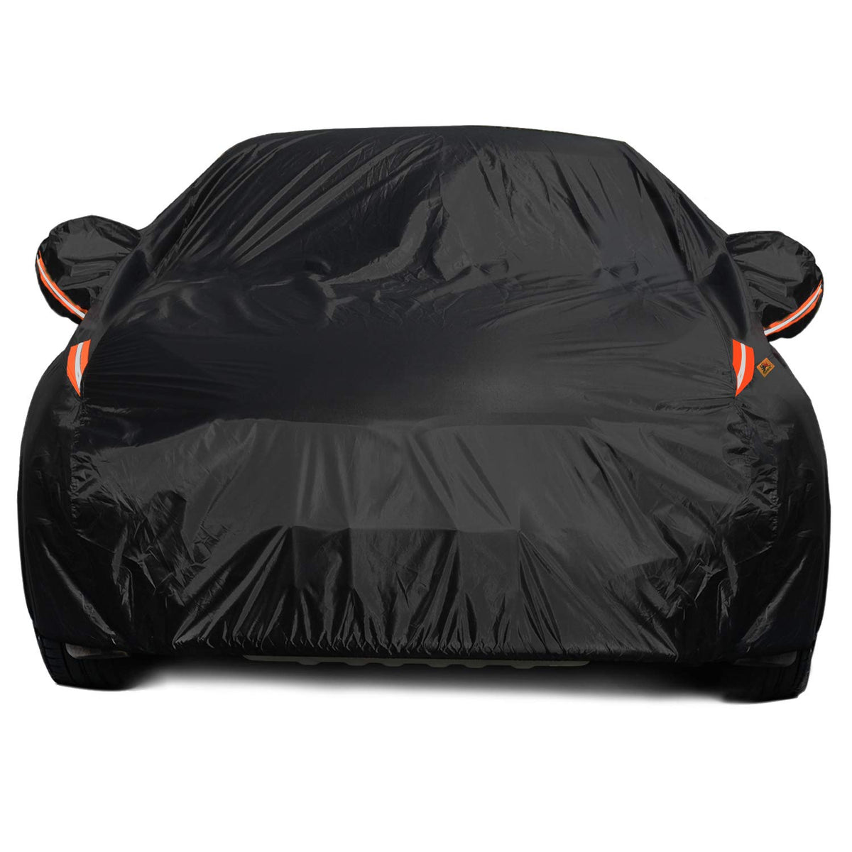 COLOR RAIN TIME front view covering sedan showing full protection and fit