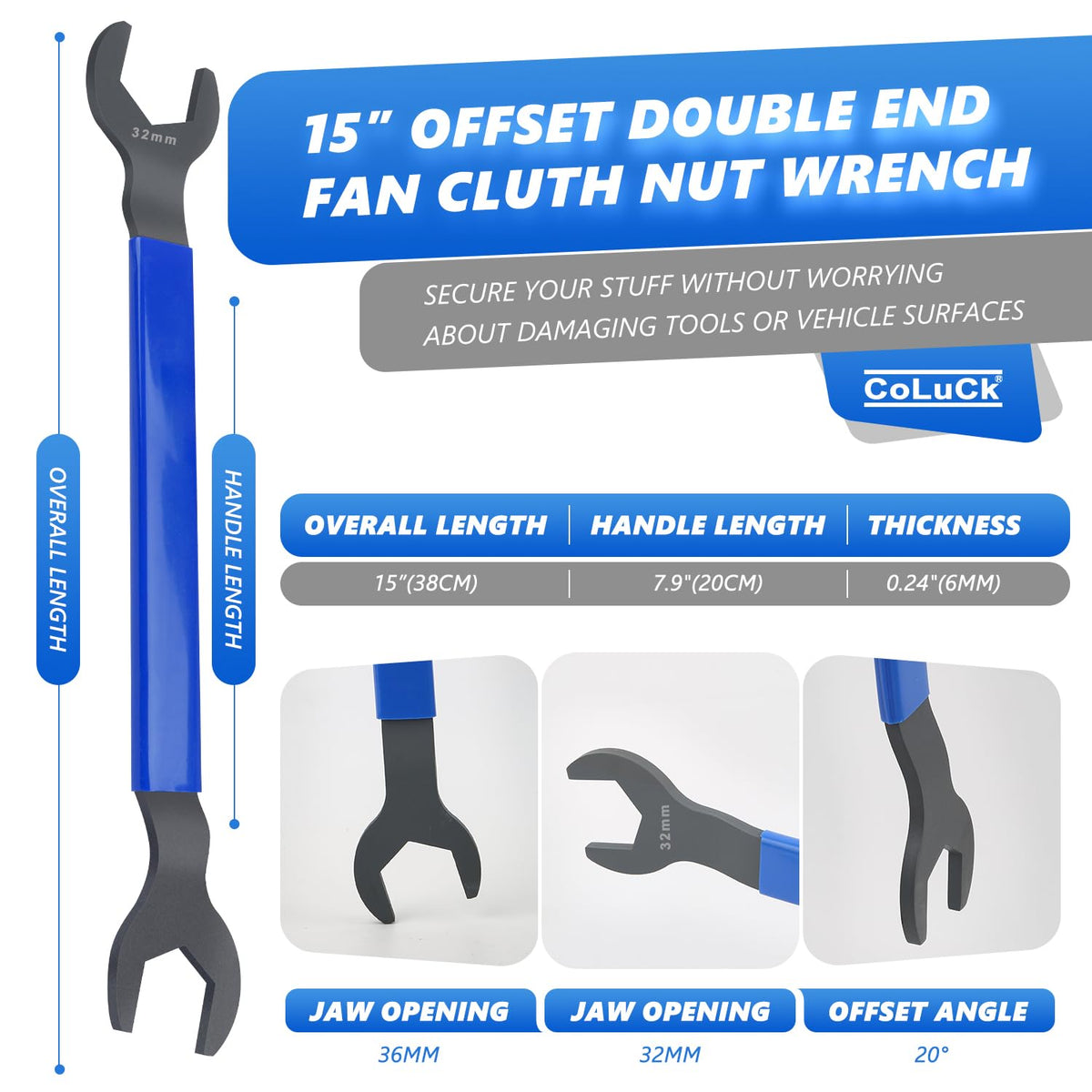 CoLuck tool set being gripped to demonstrate rubber handle reducing hand fatigue during prolonged use