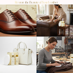 Before and after handbag cleaned with Combat Cleaner visible renewal
