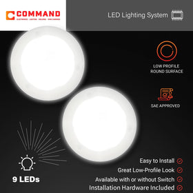 Command Electronics mounted on ceiling panel, offers even ambient interior lighting