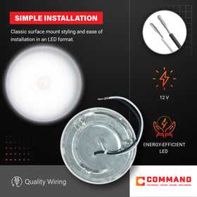 Command Electronics mounted in RV ceiling illustrating easy fit and improved cabin visibility