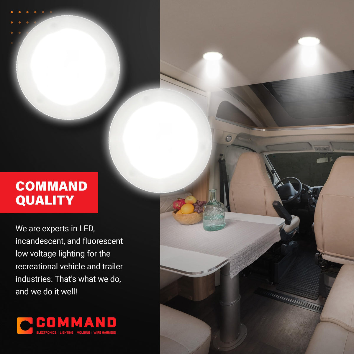 Command Electronics next to ruler showing 3.1" diameter, clarifies exact size for fit